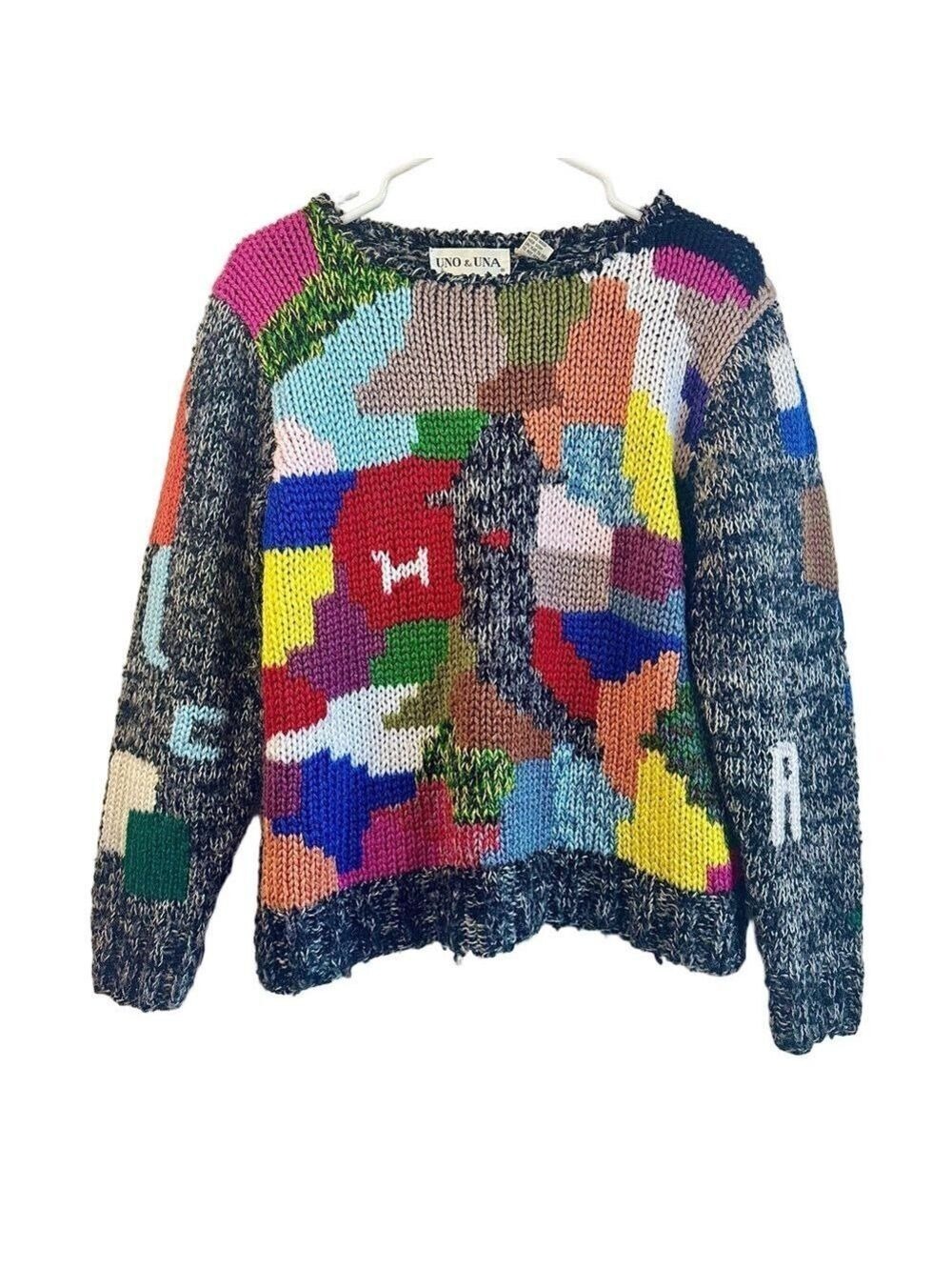 UNO & UNA *Vintage* Wool Puzzle Sweater